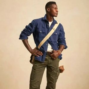 Banana Republic Organic Cotton Shirt Jacket Navy Blue XL New w/tags